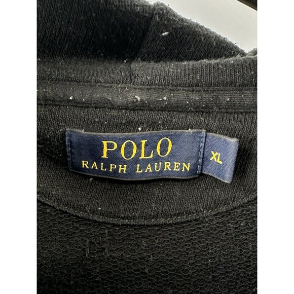 Vintage Polo Ralph Lauren B&W Striped Hoodie Size XL Slim Fit (X7) - Picture 7 of 7